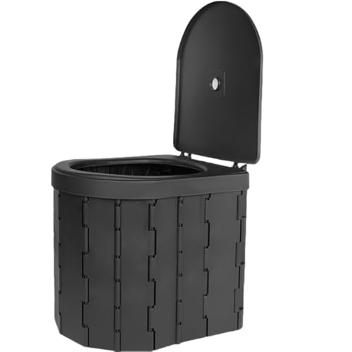 otoye 災害用トイレセット 簡易テント ポータブル&携帯トイレ 折りたたみタイプ 防災用 アウトドア キャンプ 高耐荷重 丸洗い可 グレー 蓋付き (蓋付き,ブラック)