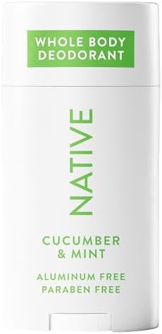 Native Whole Body Deodorant, Cucumber & Mint Scent, 72 Hour Odor Protection for Pits, Privates & More, Aluminum Free Deodorant for Men & Women with Coconut Oil & Shea Butter, 2.3oz