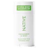 Native Whole Body Deodorant Stick Contains Naturally Derived Ingredients, Deodorant for Men and Women | 72 Hour Odor Protection, Aluminum Free with Coconut Oil and Shea Butter | Cucumber & Mint
