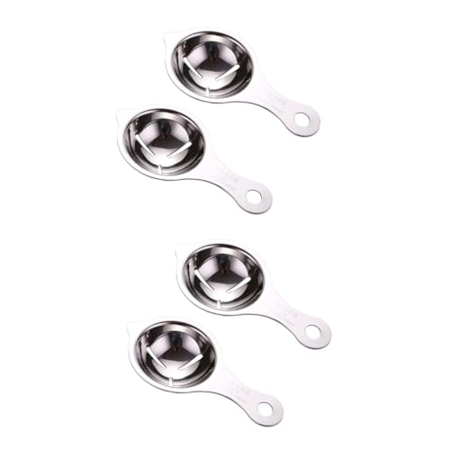 Amosfun 2sets Stainless Steel Egg Separator Yolk Filter Sieve for Cooking and Baking Non Sticky Kitchen Tool for Chefs and Home Cooks Easy to Clean and Use 2pcs*2