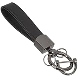 Gadpiparty Llavero de cuero de regalo para cumpleaños con función de liberación rápida y llaves de organización. Cuenta con llavero de cuero negro para hombres o decoración colgante de bolsa