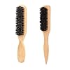 Slick Back Hair Brush, Boar Bristle Hair Brush for Soft/Medium Hair - Polish Slick Back Hair/Ponytail and Create a Frizz-free Hairstyle, Suitable for Women Men & Kids-2 PCS