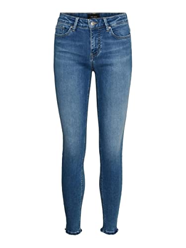 Vero Moda Vmpeach Mr Skinny ANK Cut Ri3210 Noos Vaqueros, Azul (Medium Blue Denim), M para Mujer