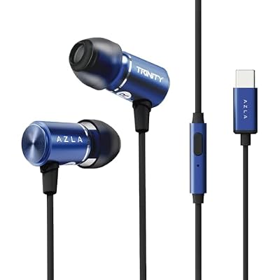AZLA TRINITY USB-C Blue (3 Layer Structure Diaphragm, 0.3 inch (8 mm) Advanced ARD Driver Type C Earphones, Ultra Low Distortion Sound, High Resolution Support, UAC 1.0 Switch2 Compatible, 59.1 inches