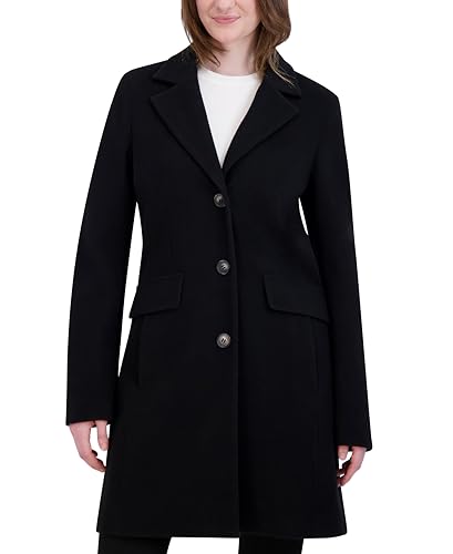 Laundry by Shelli Segal womens Faux Wool Winter Coat– Single-breasted Dress Coat With Notch Collar