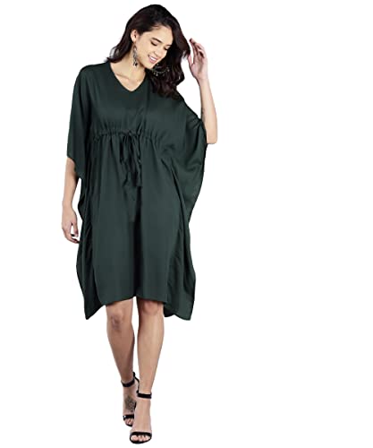 Image of SEREIN Women's Kaftan Dress (Kaftan Dress with Adjustable Waist String & v-Neck)