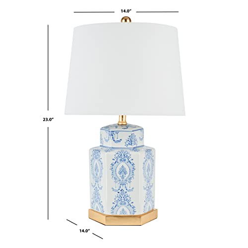 Safavieh Lighting Collection Bodin Blue/ White 23-Inch Bedroom Living Room Home Office Desk Nightstand Table Lamp Set Of 2 (Led Bulbs Included) #TOP6