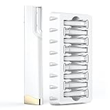 Dermaplane Razor for Women Face with 10 Replacement Blades, 3 Adjustable Speeds, Gentle & Painless Peach Fuzz Remover for Smooth Skin，Built-in LED Light Dermaplane Razor Eyebrow Trimmer