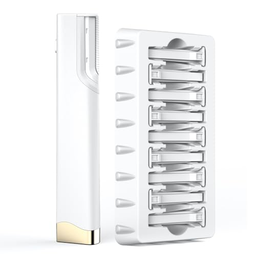 Image of Dermaplane Razor for Women Face with 10 Replacement Blades, 3 Adjustable Speeds, Gentle & Painless Peach Fuzz Remover for Smooth Skin,Built-in LED Light Dermaplane Razor Eyebrow Trimmer