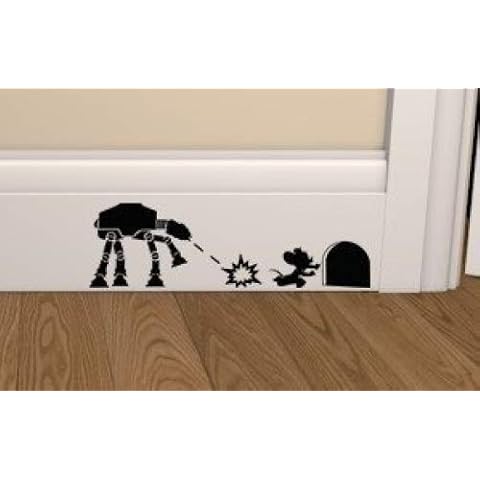 uksellingsuppliers Star Wars Mouse vs ATAT Skirting Board Vinyl Decal Sticker Wall Art Vinyl Decal Cover