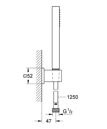 GROHE Euphoria Cube Stick - Wandhalterset (wassersparend, 1 Strahlart, Antikalk System), chrom, 27703000 - Image 3
