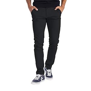 BlauerHafen Heren Designer chinobroek stretch stof chinobroek slim fit casual broek