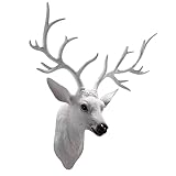 Wall Decor Deer Head Antlers Wall Mount Sculpture Art,Animal Head Wall Decor Artificial Deer Head,Fa