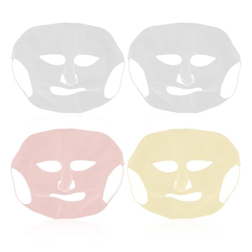 4 cerotti per viso, copertura maschera in silicone, copertura per maschera idratante, copertura per maschera di bellezza del viso