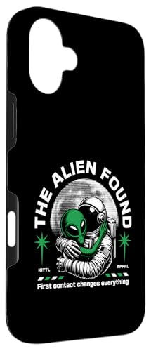 Coque iPhone 16 Plus First Contact protection design extraterrestre noir - 3
