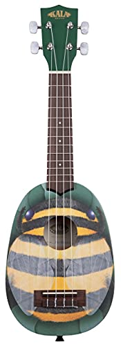 Kala KA-NV-HBEE-BAG – Ukulélé Soprano Novelty, Honey Bee + housse - Les Beatles, Paul McCartney, John Lennon, RIngo Starr, George Harrison Kala KA-NV-HBEE-BAG - Ukulélé Soprano Novelty, Honey Bee + housse