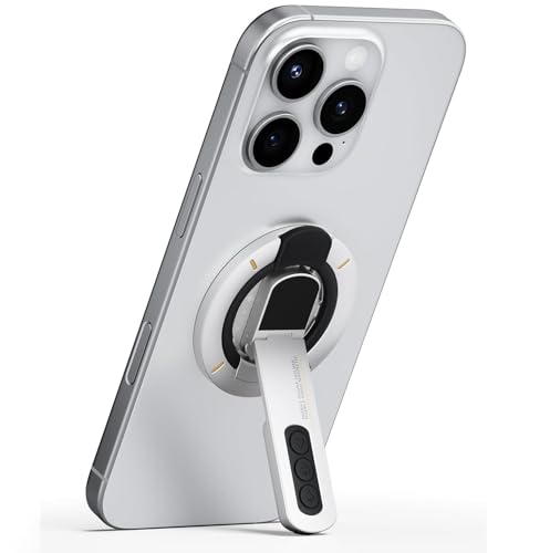Image of MOROFY 3 in 1 Magnetic Finger Ring Holder with Double-Sided Magnet, Phone Grip Stand, Fidget Toy Design, 360 Rotation, Magnetic Phone Stand Compatible with iPhone 17 /16 /15 /14 /13 /12 (White)