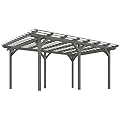 Outsunny 12' x 16' Outdoor Pergola, Wood Gazebo Grape Trellis with Stable Structure for Climbing Plant Support, Garden, Patio, Backyard, Deck, Gray
