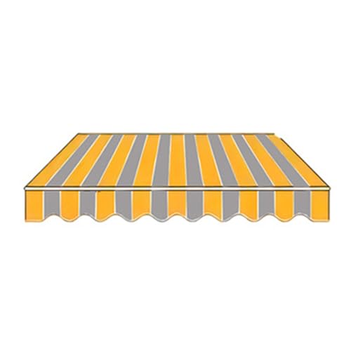 Ukkajovlex Tela De Repuesto para Toldo, Lona De Toldo por Metros，2x1.5~7x4m Tela Parasol Rayas，Lonas para Pergolas，Lona Recambio para Toldo Jardín Patio Terraza Balcón Exterior(Yellow1,2.5x2m)