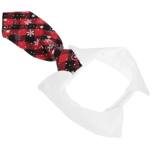Tofficu Corbata para Perro Grande de Poliéster Ajustable Estilo Inglés Cuadros Negro y Rojo Accesorio para Mascotas Cómodo y Transpirable para Fiestas y Uso Diario