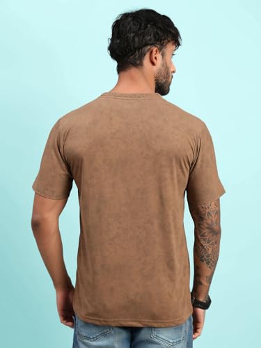 Image of Lux Nitro Men's Cloud Burst Printed Half Sleeve T-Shirt | Cotton Blend Round Neck Tee | Regular Fit Casual Wear