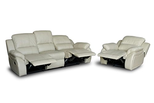 Mapo Möbel Voll-Leder Sofagarnitur Fernsehsofas Relaxsofas 5129-3+1-420