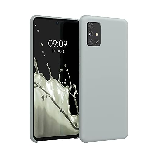 kwmobile Fodral kompatibelt med Samsung Galaxy A51 – fodral silikon gummerat – mobiltelefonfodral – mobiltelefonfodral i ljusgrå matt