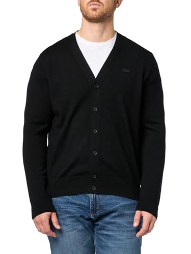 Lacoste Men's Core Regular Fit V-Neck Cardigan Sweater