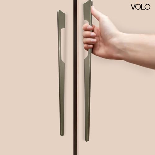 Image of VOLO Aluminium Wardrobe Handle - Elegant Pull Handle for Wardrobe Doors, Cabinet Doors, and Drawers in Kitchen, Office, and Bedroom (Pack of 2 Pieces) (SAC-40 Satin 18 Inc (450mm))
