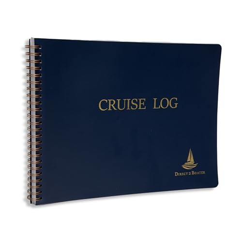 Cruise Log Book - Elegant Bound Nautical Diary with Durable Blue Flexible Cover (100 Pages) Ideal Sailing Record Book - Boating Gifts for Captains and Sailors (Soft Bound Vinyl)