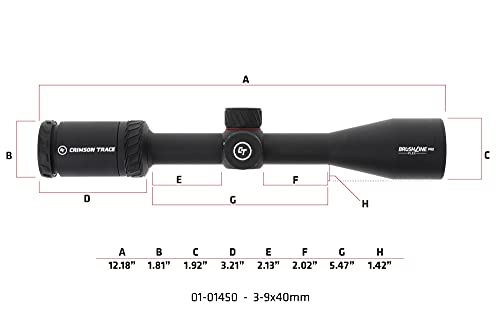 Crimson Trace Brushline Pro 3-9X40Mm Riflescope With Sfp, Plex Reticle, Lightweight Solid Construction, Scope Caps And Lens Cloth For Hunting, Shooting And Outdoor, Black #TOP5