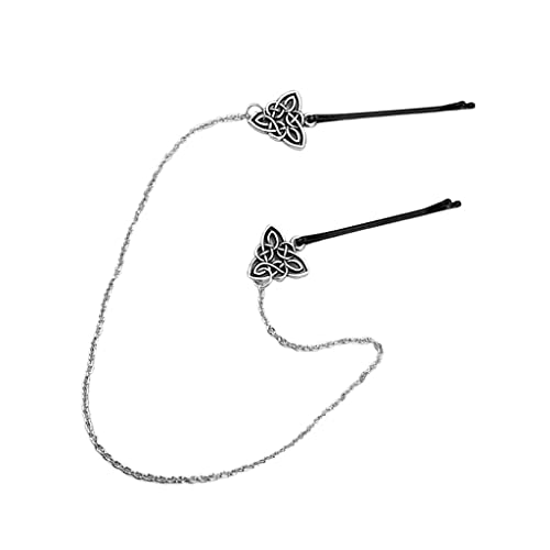 Bonarty Wikinger Haarspange Haarklammer Haarschmuck mit Kette Deko Haarclip für Mädchen Damen - D-418 Cover