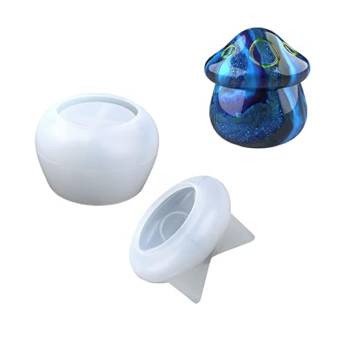 Mushroom Shape Desk Organizers Storage Jar Silicone Mold for Epoxy Resin Casting Jewelry Box Candy Container Making Mushroom Jar