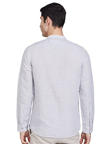 Image of Marks & Spencer Mens Self Design Linen Blend Collared Neck Slim Fit Shirt