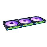Lian Li UNI Fan SL-Infinity Wireless 120 - Triple Pack - 2.4 GHz Wireless Signal ARGB Fan Control - Double Infinity Mirror Design - Low Noise - Controller Included - Black (12SLIN1W3B)