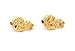 Mens Hip Hop 18k Yellow Gold Finish 925 Sterling Silver Nugget Stud Earrings