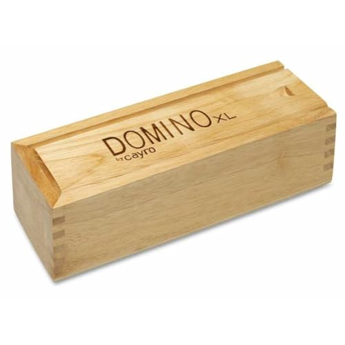 Cayro - Dominos XXL - + 6 Ans - Jeu De Société pour Enfants Et Adultes - Gros Jetons - Jeu De Dominos Classique - avec Boîte en Bois pour Ranger Les Jetons...