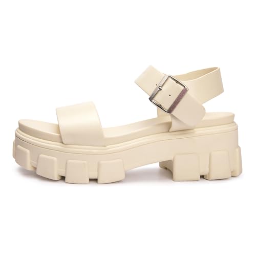 Image of Luffymomo Women's Platform Wedge Sandals | Chunky Heels Ankle Strap Shoes Open Toe Summer Adjustable Sandals, Lug Sole