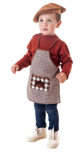 Creaciones Llopis Disfraz de Castañero Efrén Delantal y Boina para Niño (1-2 años)