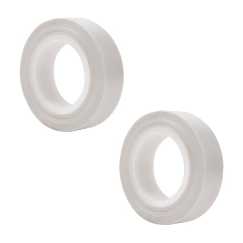 Image of Curtain Glide Tape, 2 Rolls Self-Adhesive Teflon Fabric Tape, Noise & Friction Reduction Slide Tapes for Curtain Ring, Wood Drawer (White)
