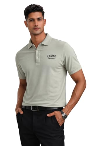 Image of ENDEAVOUR WEAR Men Men Short Sleeve Solid Cotton Rich Polo T Shirt | Collar Tshirts | Half Sleeves | Plain-Regular Fit