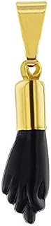 In Season Jewelry 14k Gold Plated Black Figa Hand Charm Evil Protection Amulet