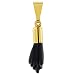 Produktbild In Season Jewelry - Amulett Figa Hand Charm Böser Schutz 14k Vergoldet Schwarz