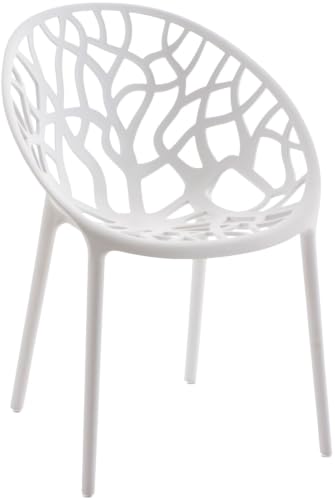 Conjunto de jardin resistente de plastico con mesa y sillas blancas 6