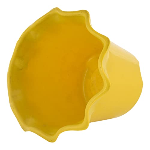 Image of Kuber Industries Blossom Flower Pot|Durable Plastic Flower Pots|Planters for Home D cor|Garden|Living Room|Balcony|Pack of 2 (Orange & Yellow)
