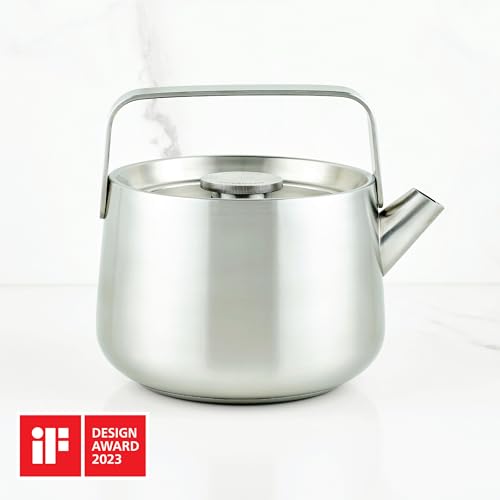 Image of KitchenAid Teakettles Stainless Steel Whistling Teakettle, 1.9 Quart - Brushed Stainless Steel