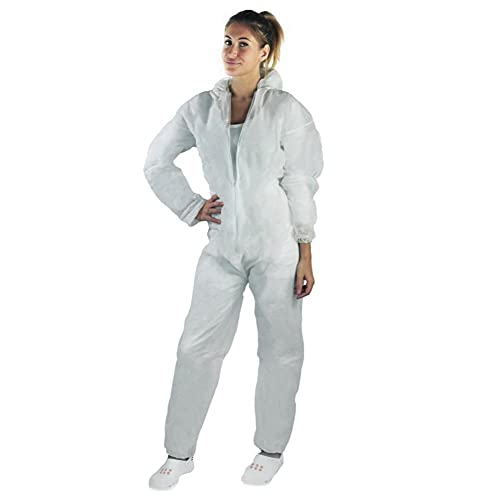 Mono desechable de laboratorio de TNT de polipropileno (PP), 40 g/m2, color blanco, talla XXL Cover