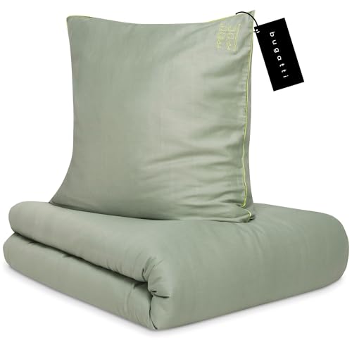 bugatti Bettwäsche 135x200 cm - 100% Baumwolle, Reißverschluss,...