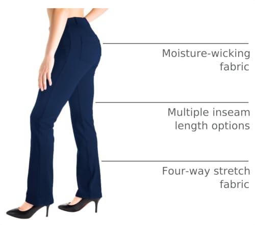 Image of Yogipace,Belt Loops,Women's Petite /Regular /Tall Straight Leg Yoga Dress Pants