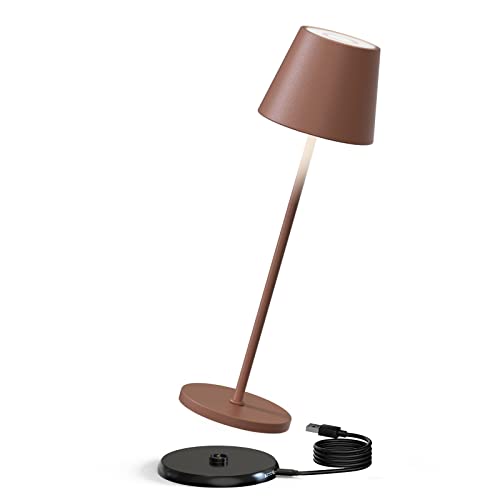 Lámpara de mesa para exterior interior control táctil con luz blanca cálida 200lm RGB 8 colores a prueba de agua IP54 Metal lamparas sin cables para casa y jardín mesa hotel Cover